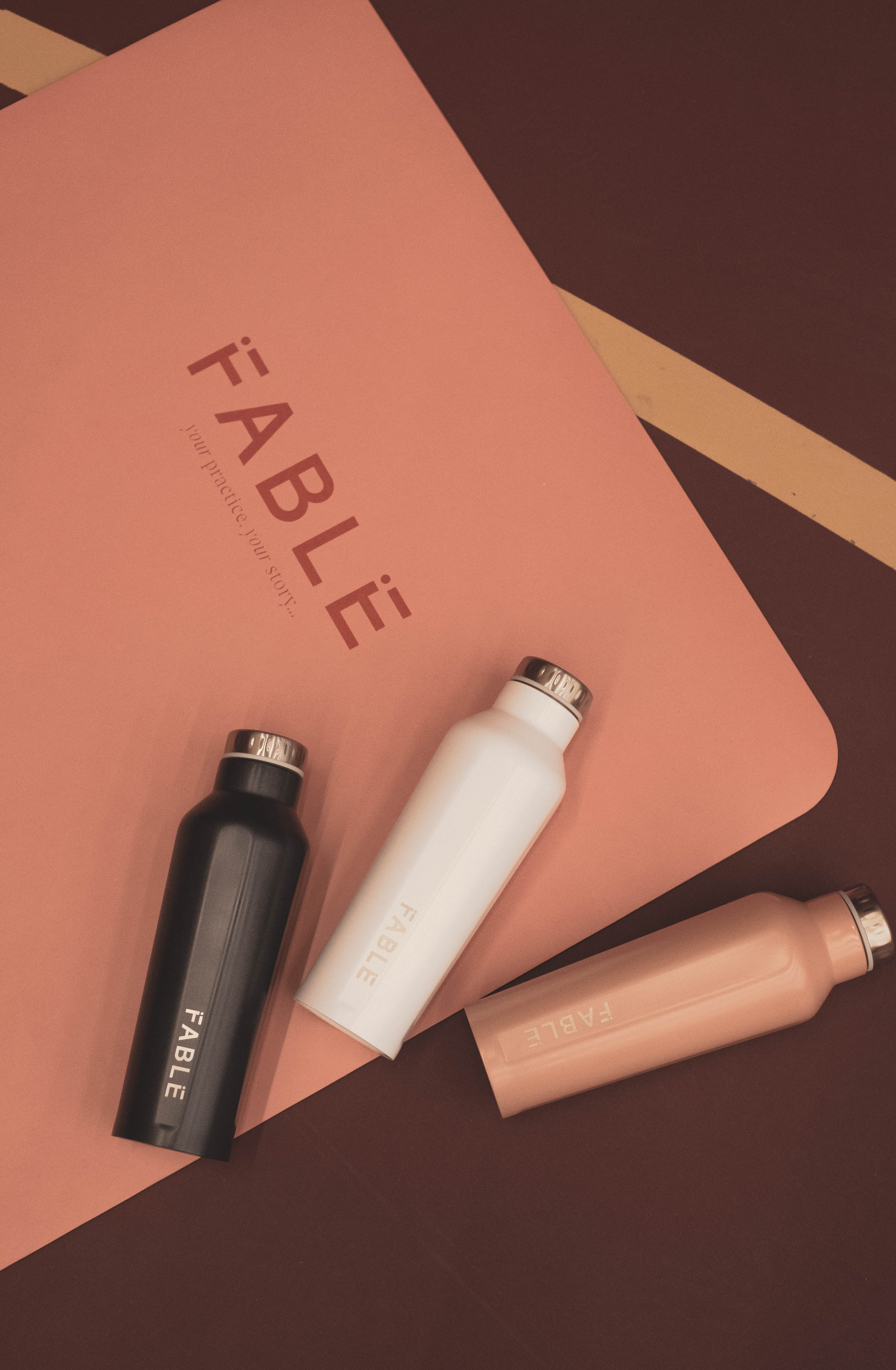 White Stainless Steel Drinks Bottle From Fable Yoga