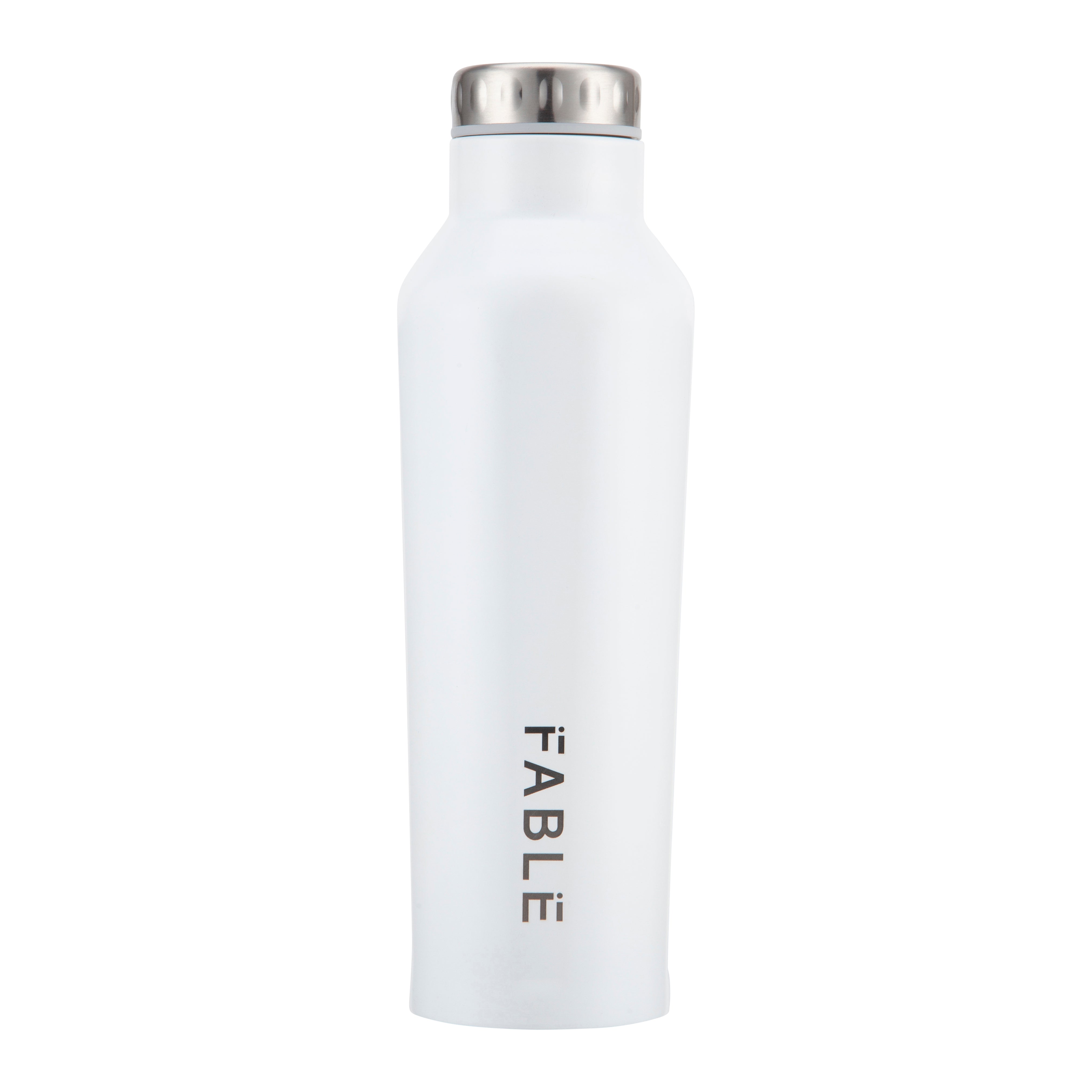 White Stainless Steel Drinks Bottle From Fable Yoga