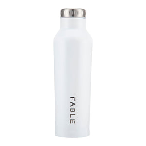 White Stainless Steel Drinks Bottle From Fable Yoga