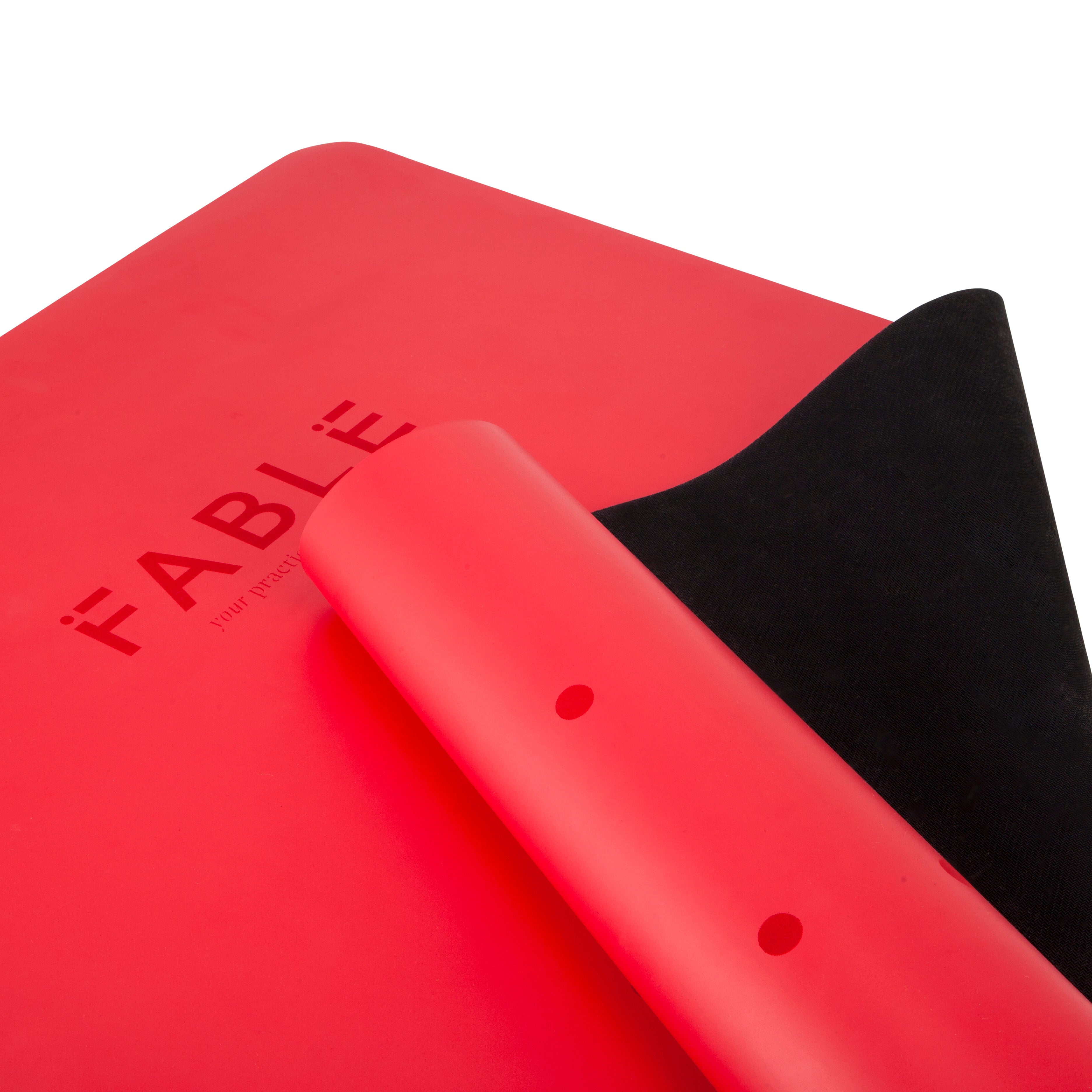 Fable Yoga Red Travel Yoga Mat Close Up -  2mm Commuter Special Edition Colour